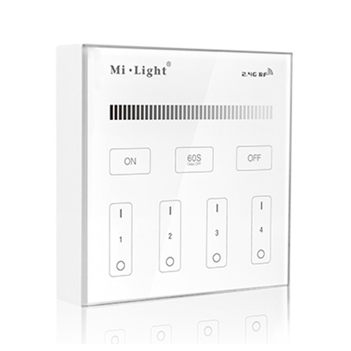 T1 4-Zone Brightness Dimming Smart Panel Remote Controller For Single Color LED Strip Light
